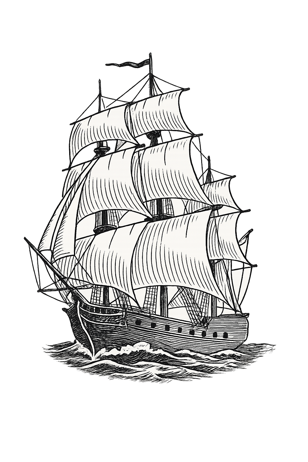Clipper ship illustration